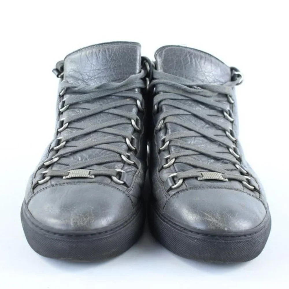 Balenciaga Grey Leather Arena Sneaker Mens 43